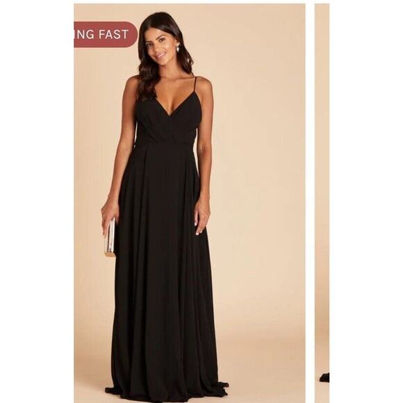 Birdy Grey Chiffon Kaia Maxi Dress In Black Size Medium - Picture 1 of 5